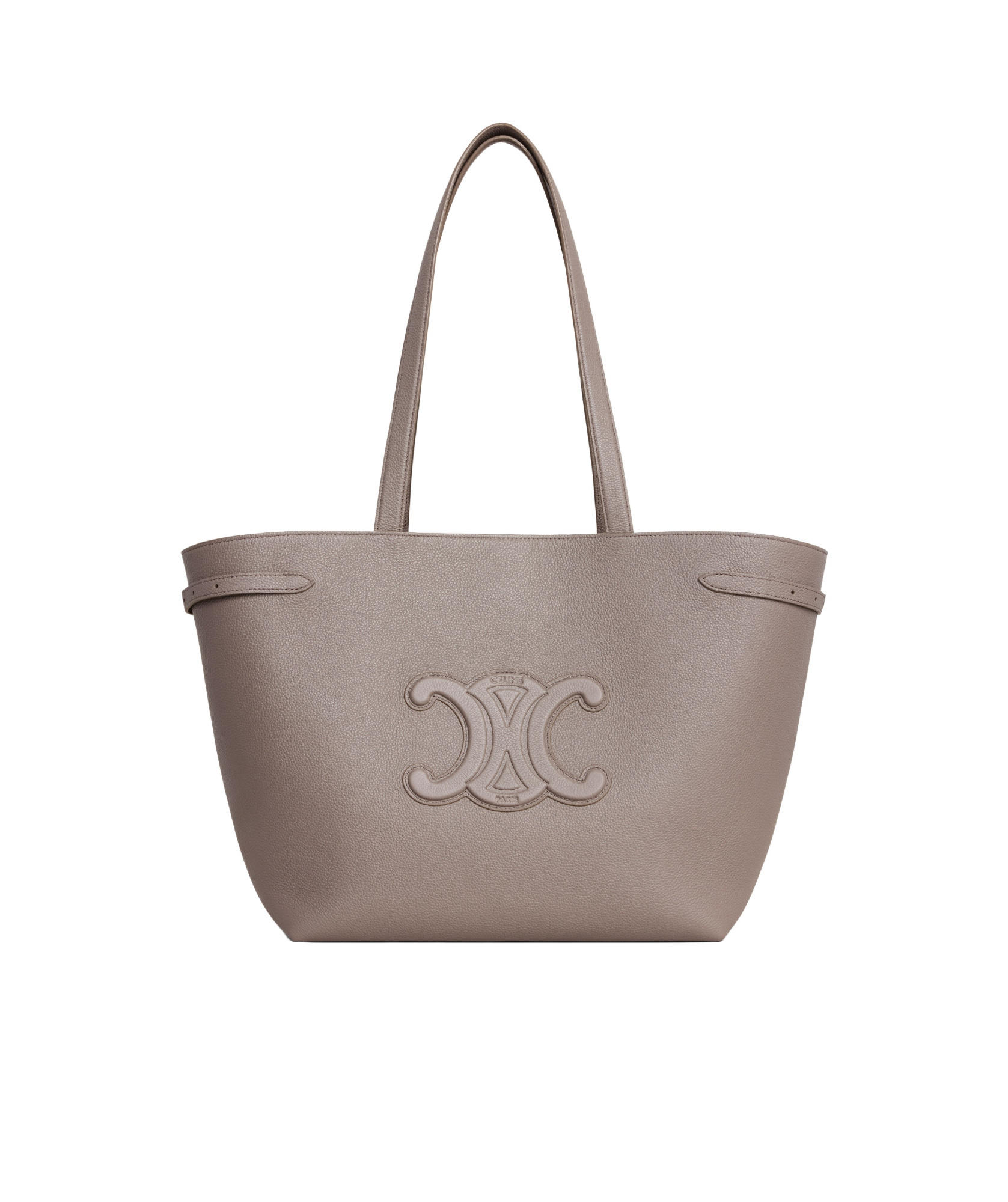 Celine Elegant Gray Leather Handbag For Women In Nude