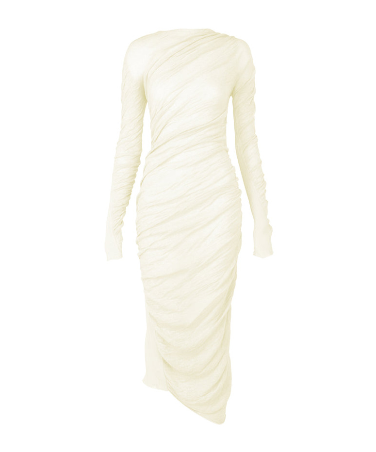 Issey Miyake Ambiguous Semi-sheer Dress In White