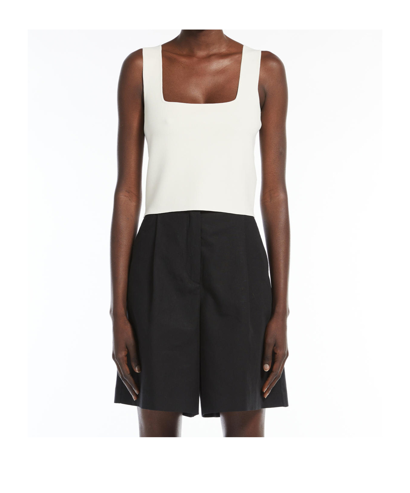 Shop Weekend Max Mara Jacquard Viscose Crop Top In White