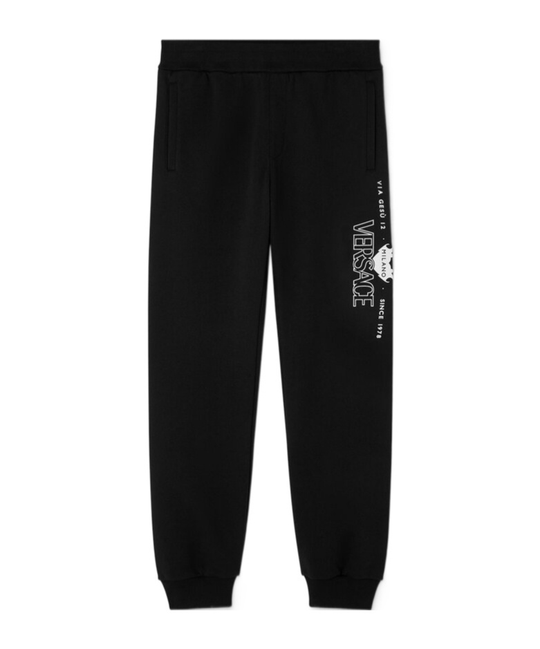 Versace Logo-printed Sweatpants In Black