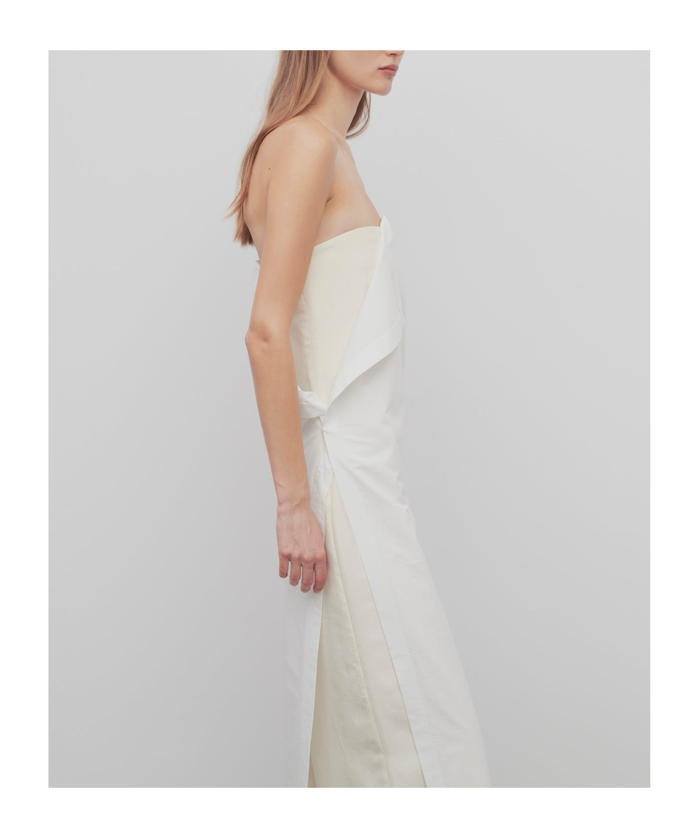 The Row Bernette Strapless Dress In White