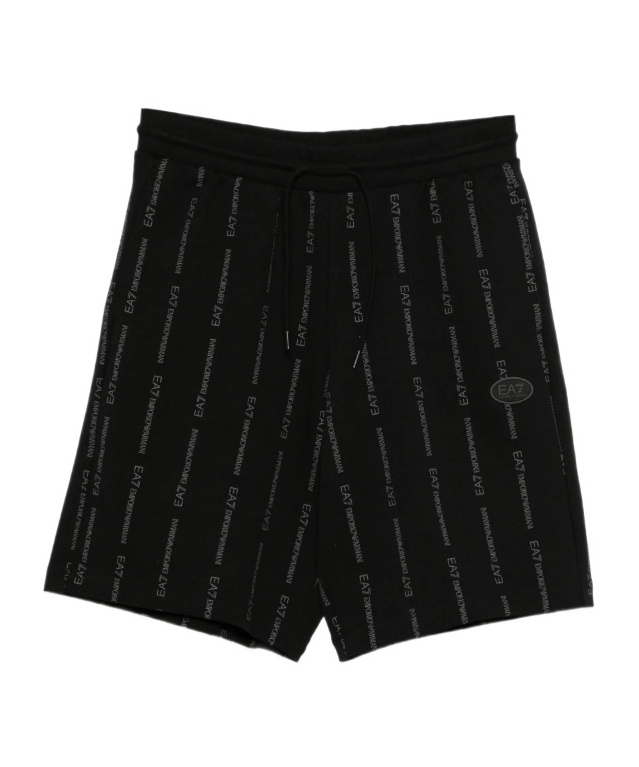 Ea7 Logo-print Shorts In Black
