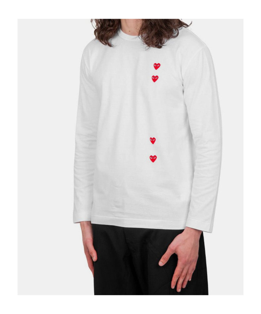 Comme Des Garçons Play Heart-print Cotton T-shirt In White