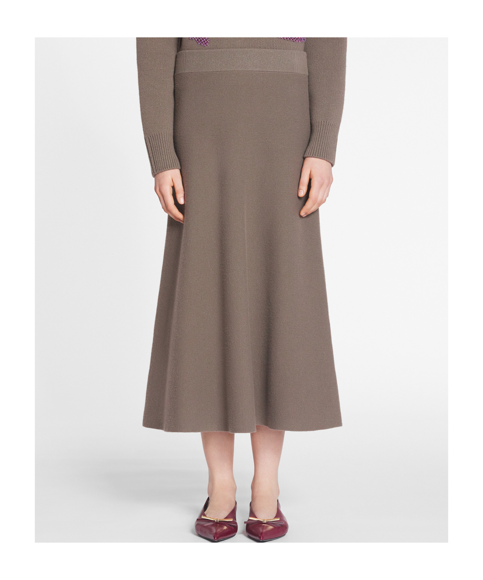 Lanvin Virgin Wool And Cashmere Skirt In Gray