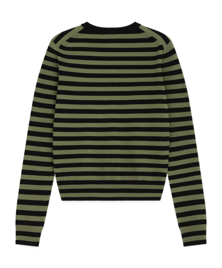 We11 Done Striped Sweater In Black