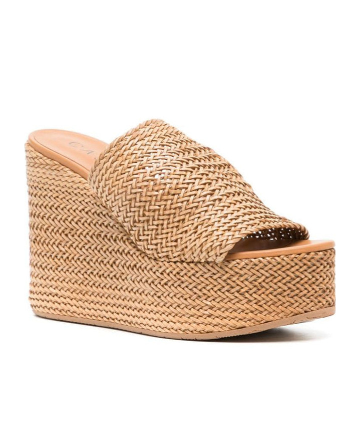 Casadei Twiga 120mm Wedge Mules In Nude