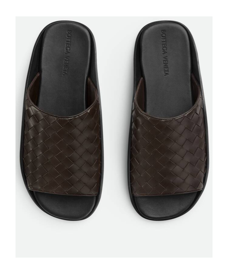Bottega Veneta Nappa Opaque Weave Mule Sandal In Brown