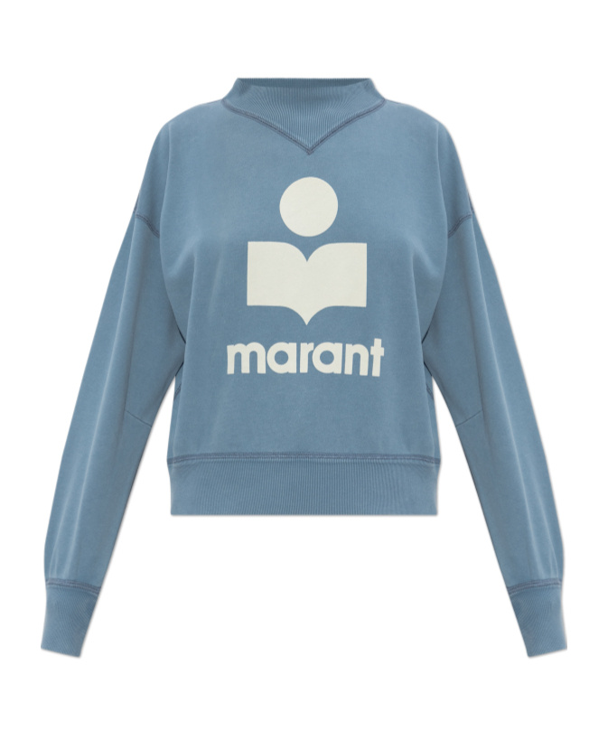 Isabel Marant Étoile Logo-print Cotton-blend Sweatshirt In Blue