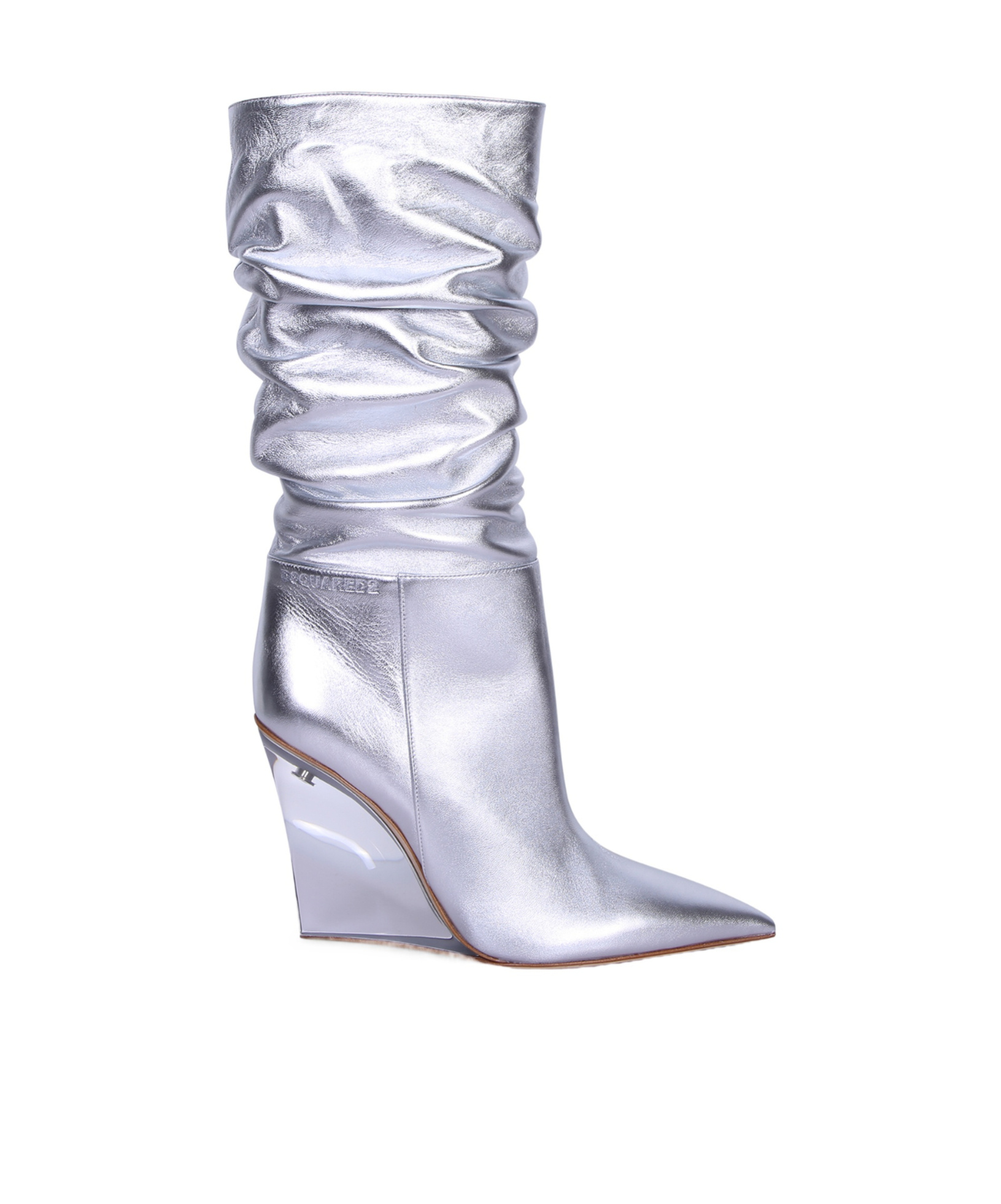 Dsquared2 Metal Ankle Boots In Metallic