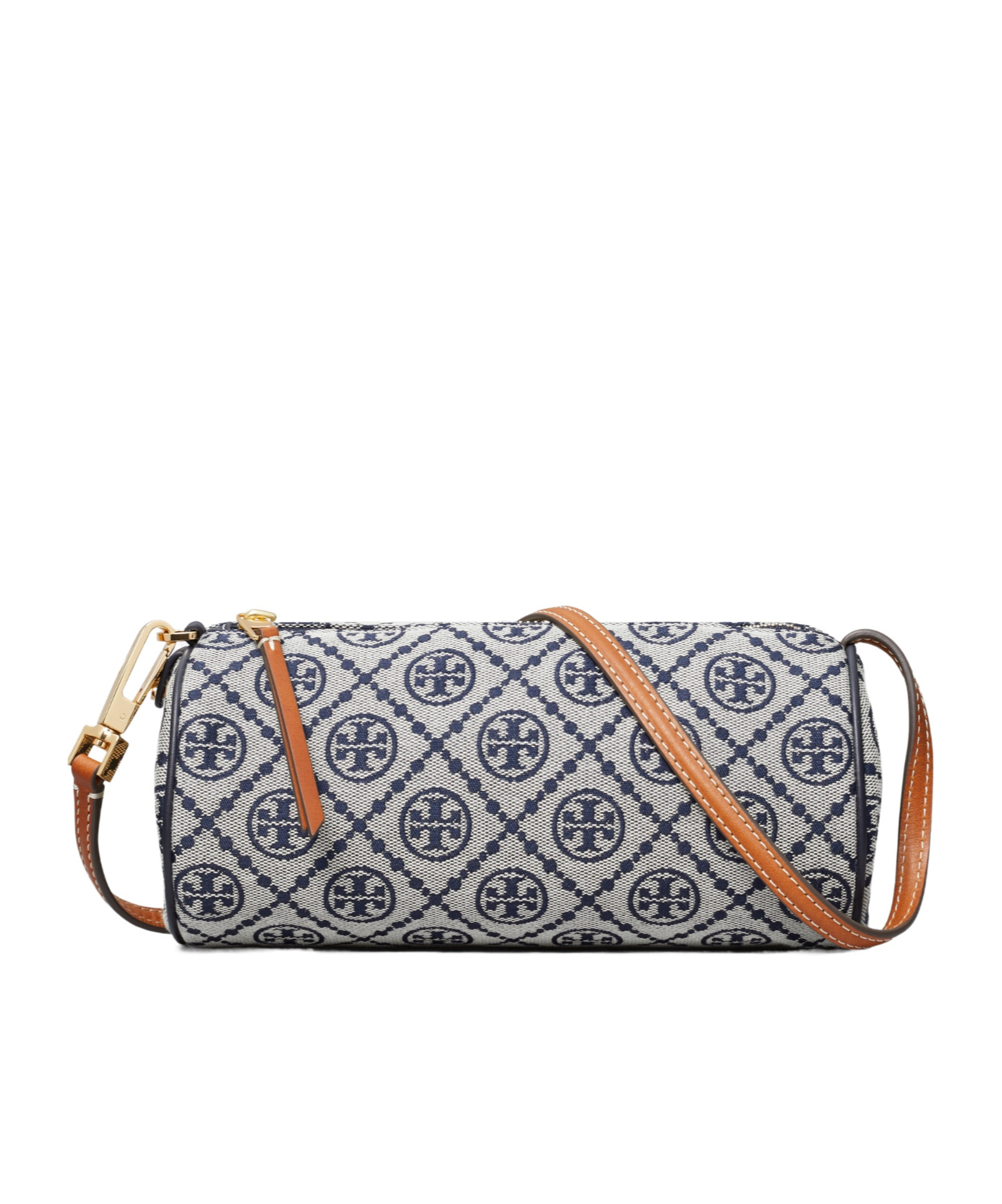Tory Burch T Monogram Cylinder Bag In Blue