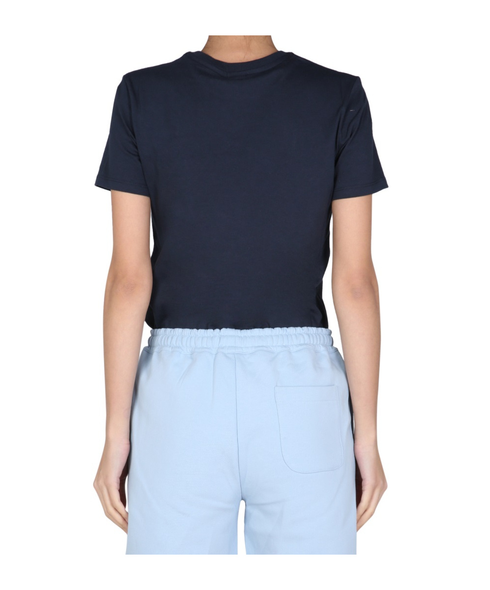 Ps By Paul Smith Ps Paul Smith Zebra Patch Crewneck T In Blue