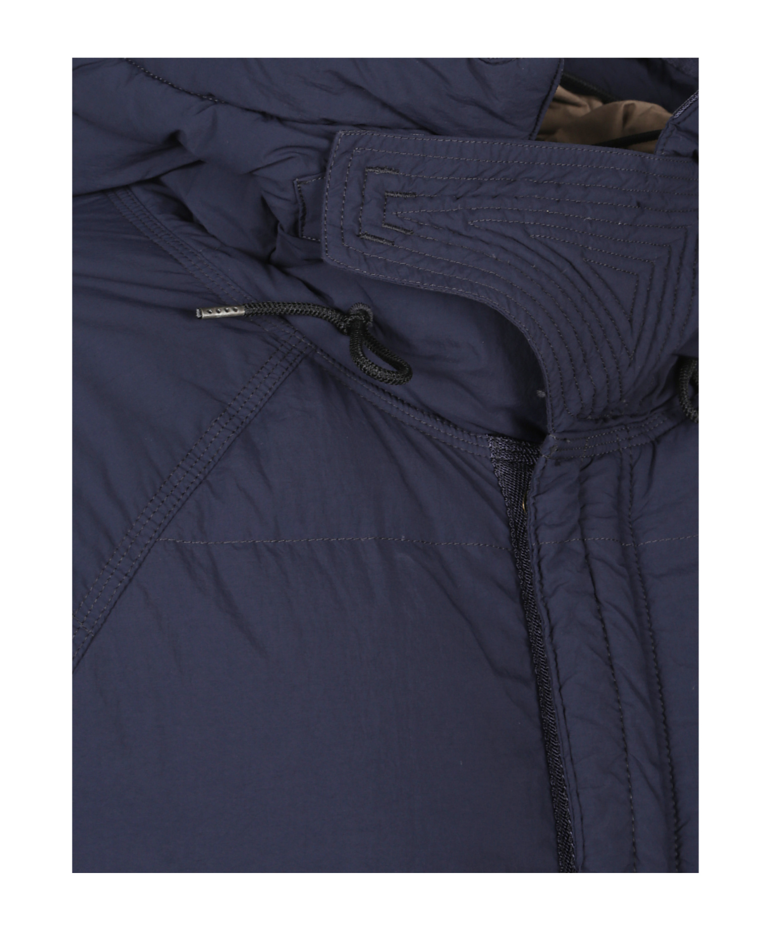 Ten C Down Parka With Hooded Design And Quilted Texture In Blue