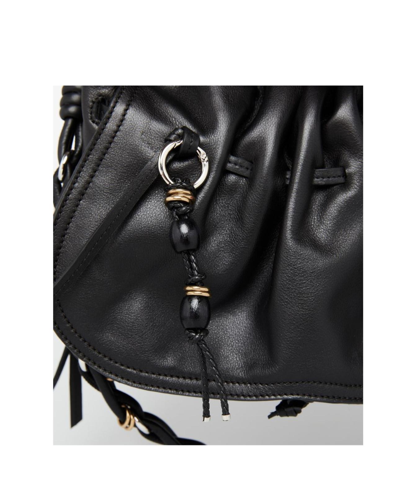 Isabel Marant Pleated-detail Drawstring Shoulder Bag In Black