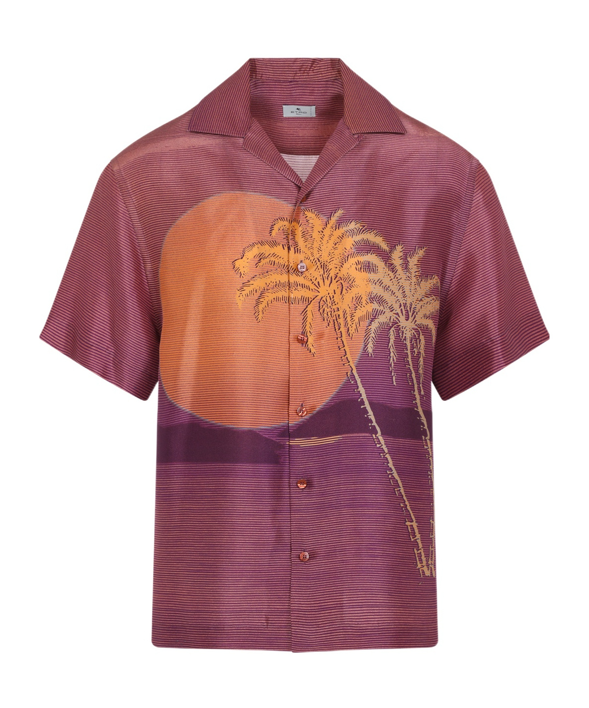 Etro Printed Short-sleeved Bowling Shirt In Red