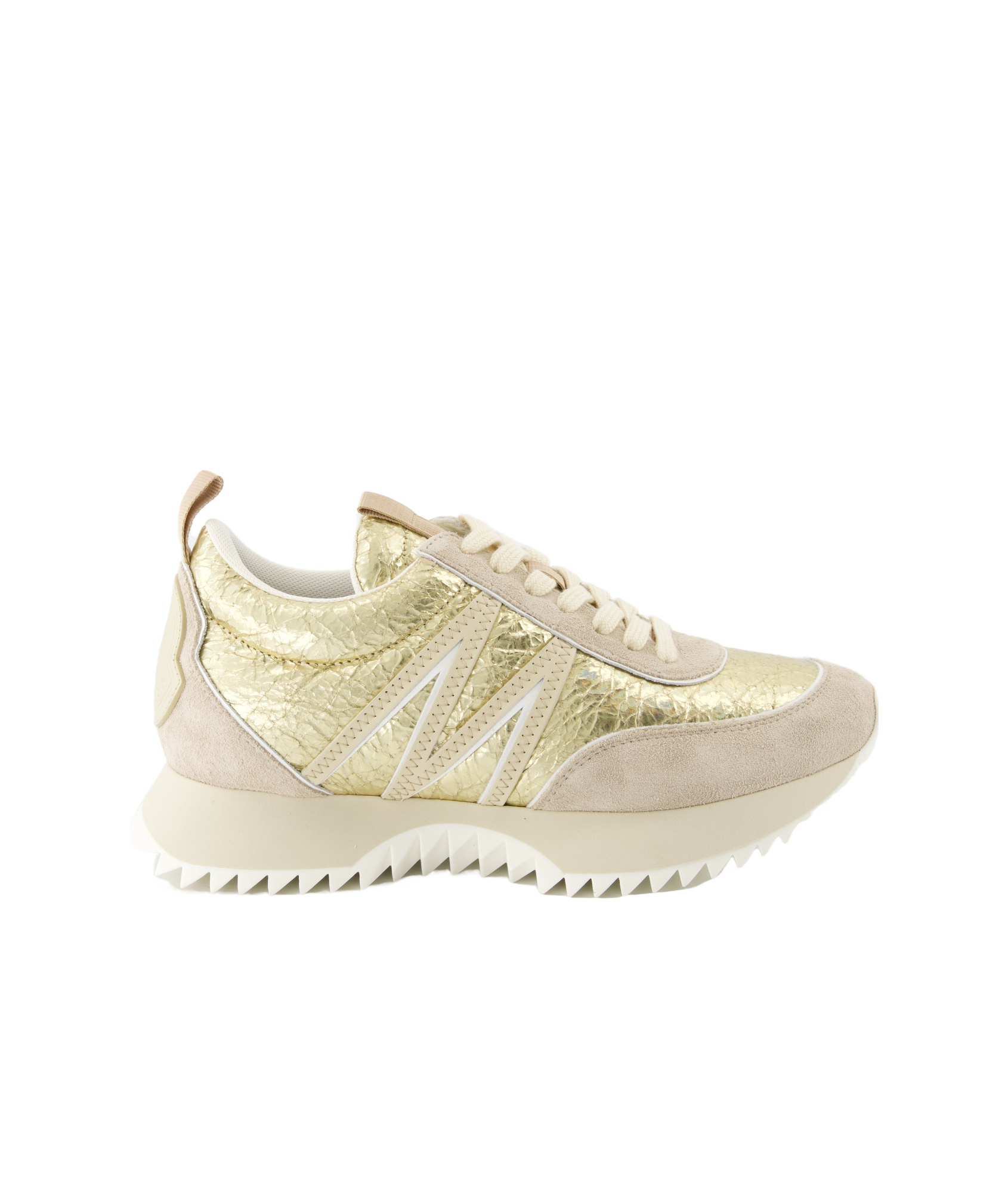 Moncler Pacey Leather Sneakers In Nude