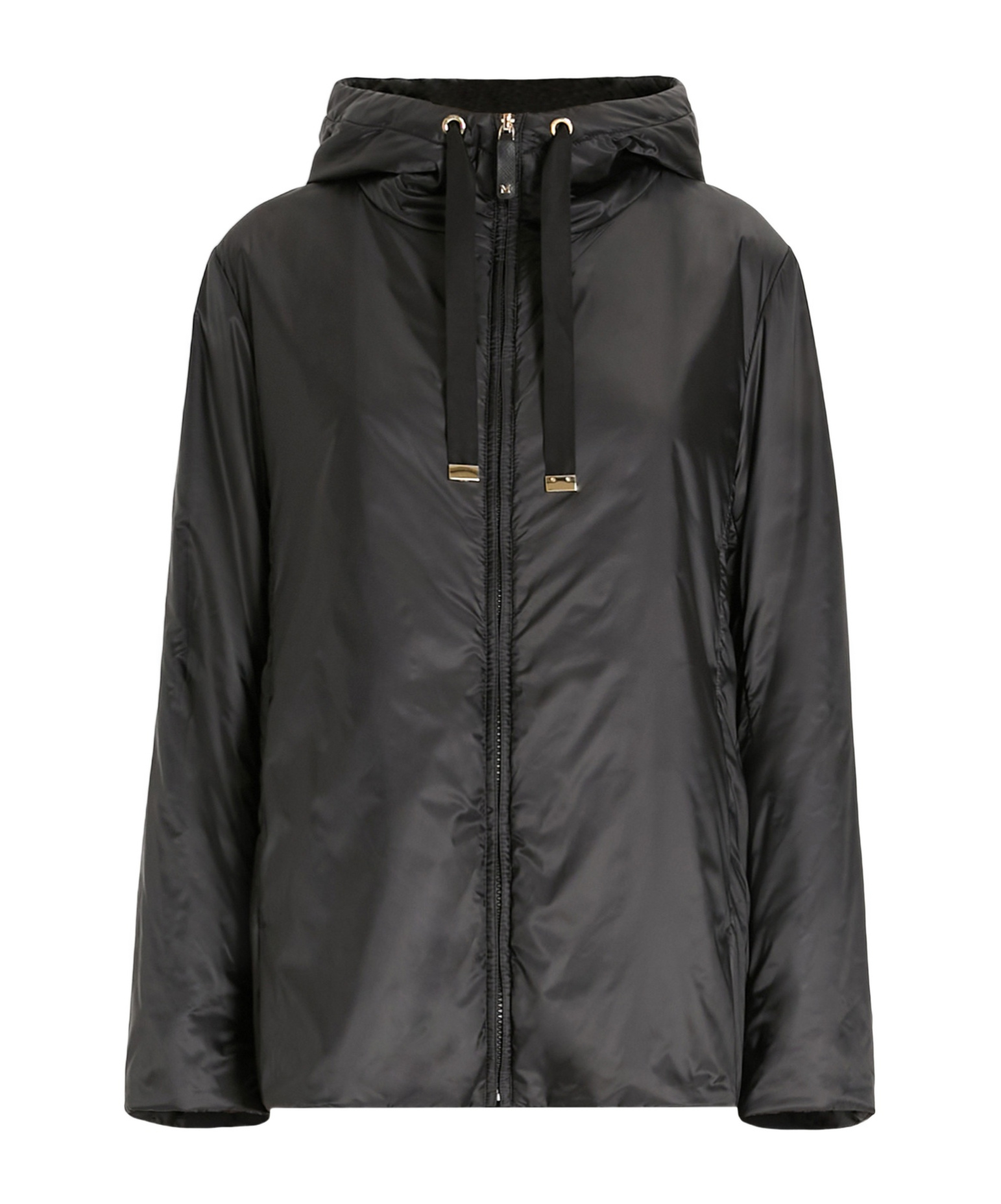 Shop Max Mara The Cube Drawstring Zip-up Jacket In Black