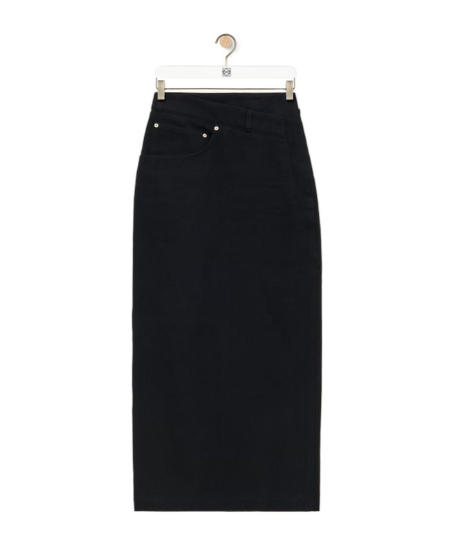 LOEWE DECONSTRUCTED SKIRT IN DENIM