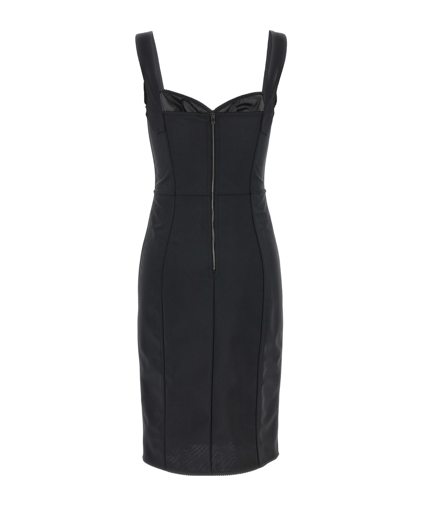Shop Dolce & Gabbana Floral-lace Detail Dress In Black