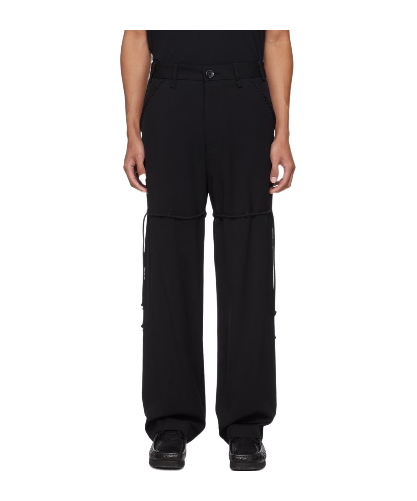 Shop Song For The Mute Belt Loop Design Casual Pants In Black