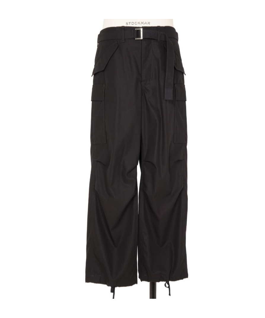 Sacai Belt-loop Casual Pants In Black