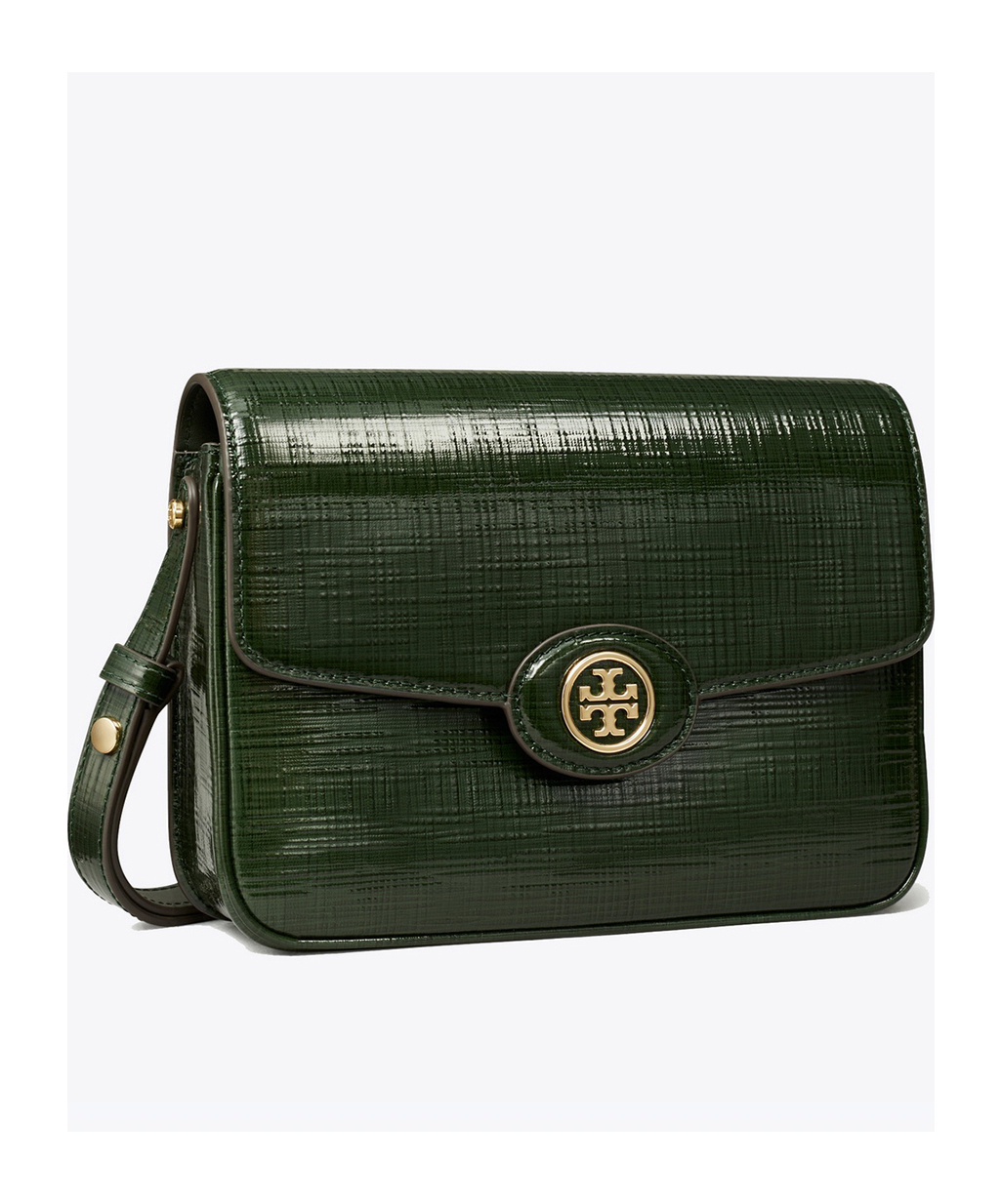 Tory Burch Robinson Crosshatched Convertible Shoulder Bag In Black
