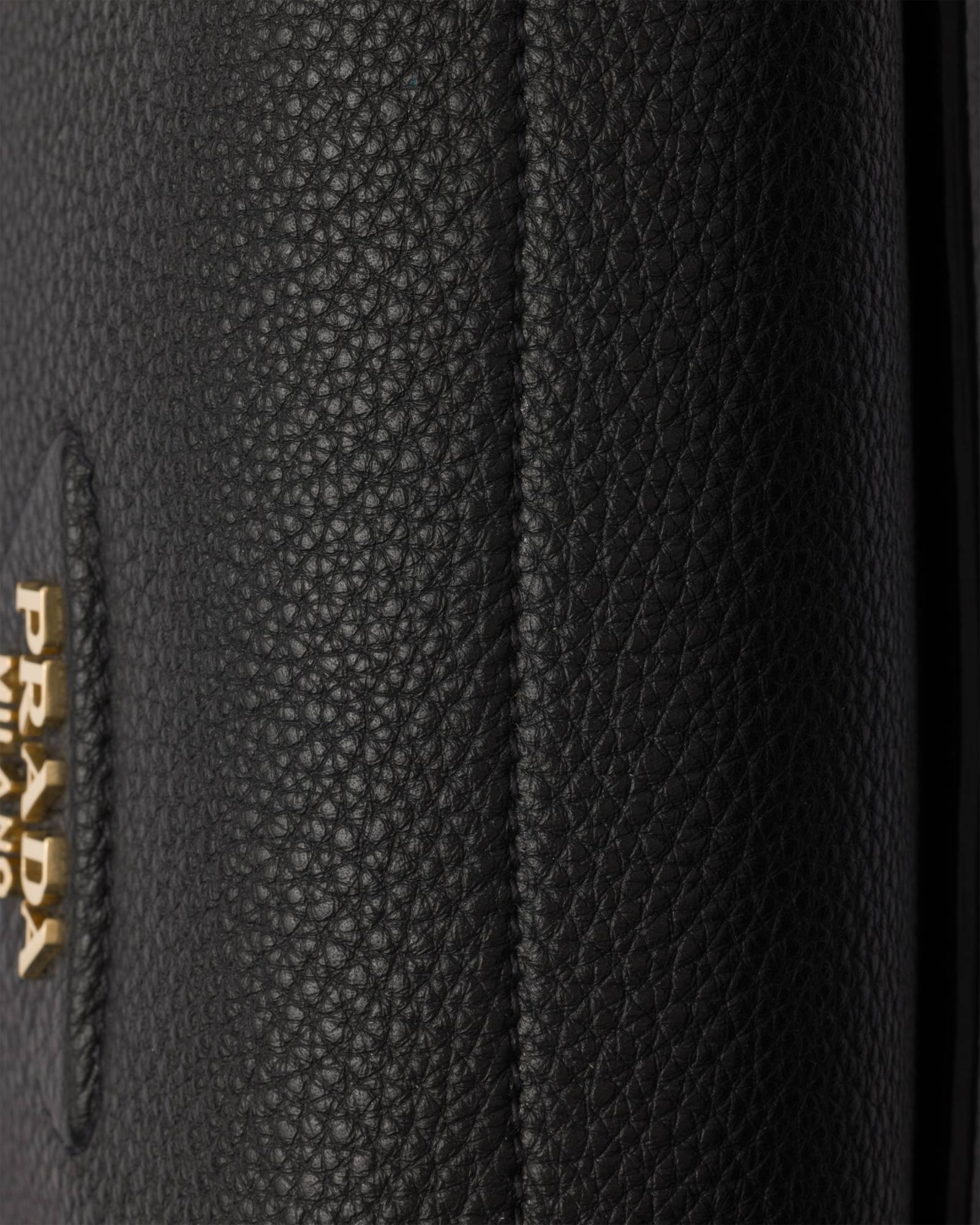 Prada Small Leather Shoulder Bag In Black