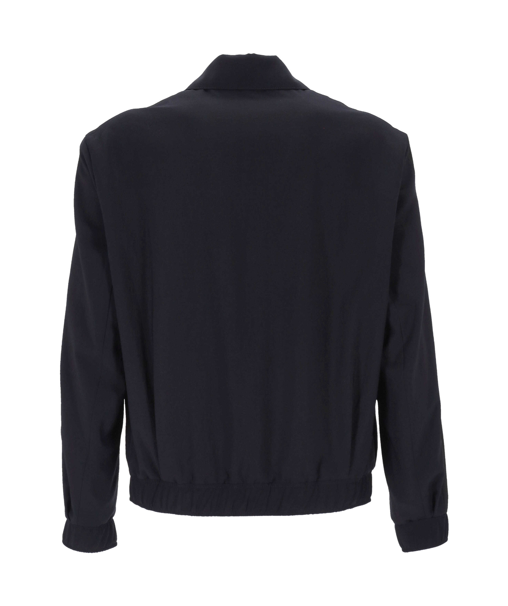Hugo Boss Collared Buttoned Jacket Ribbed Hem In Blue