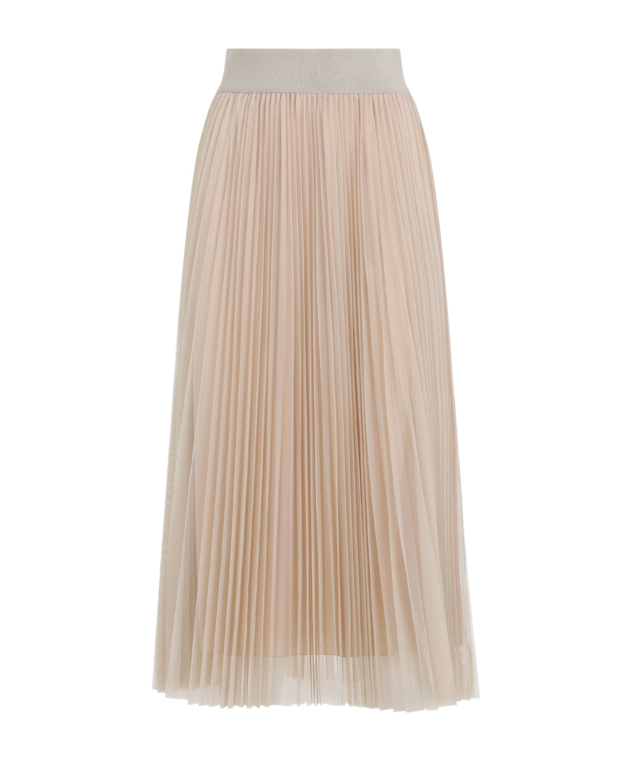 Fabiana Filippi Flowing Pleated Maxi Skirt With Elastic Waistband In Neutral