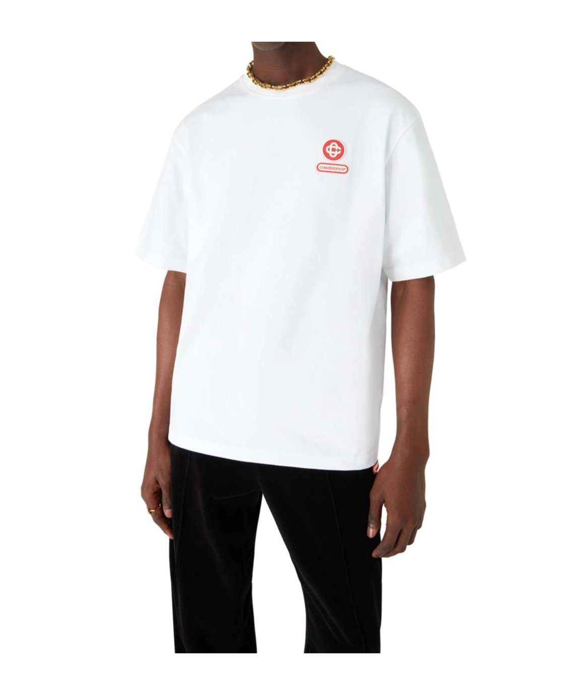 Casablanca Oversized T-shirt With Dragonfly Floral Print In White