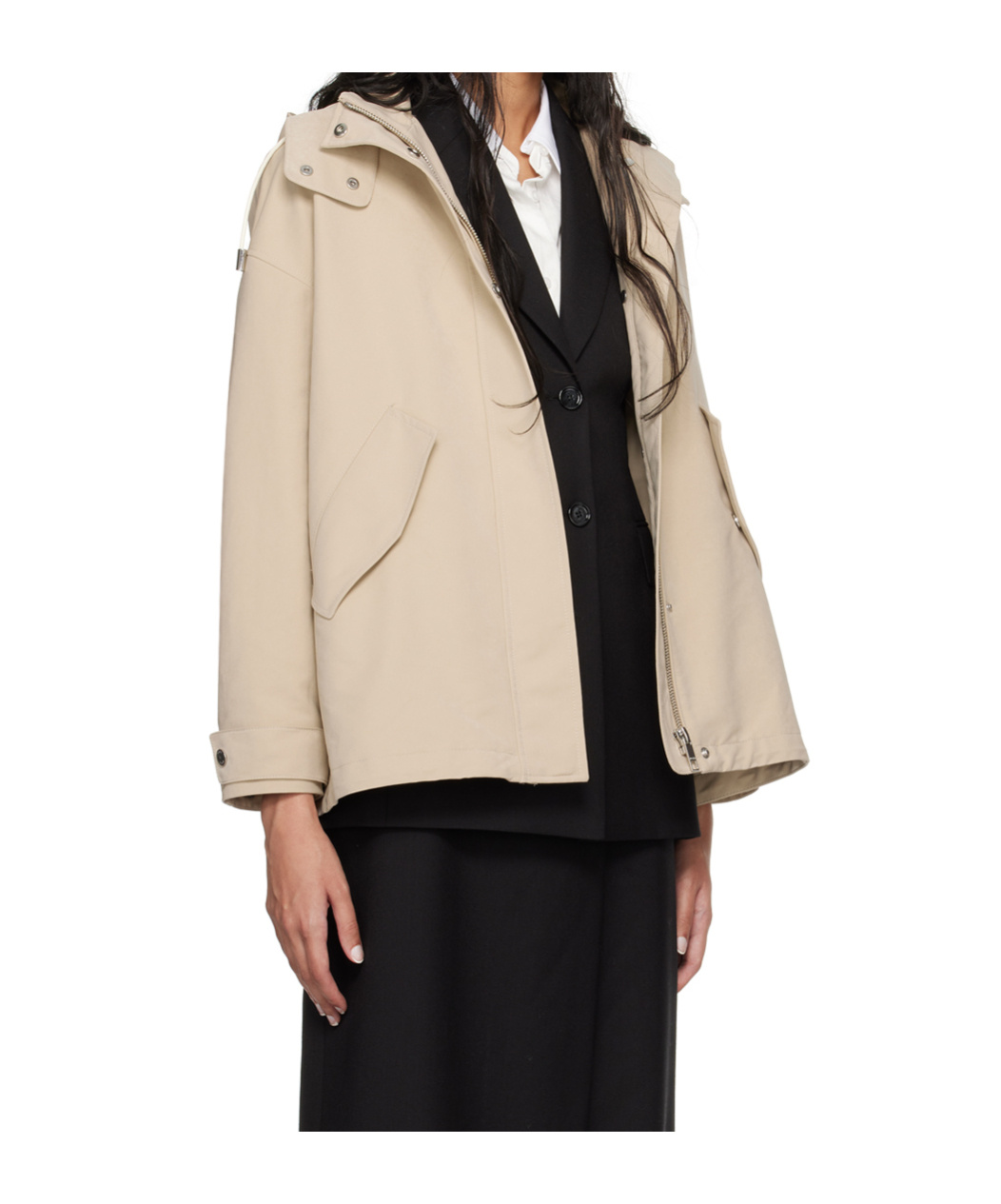 Hugo Boss Beige Hoodedjacket In Nude