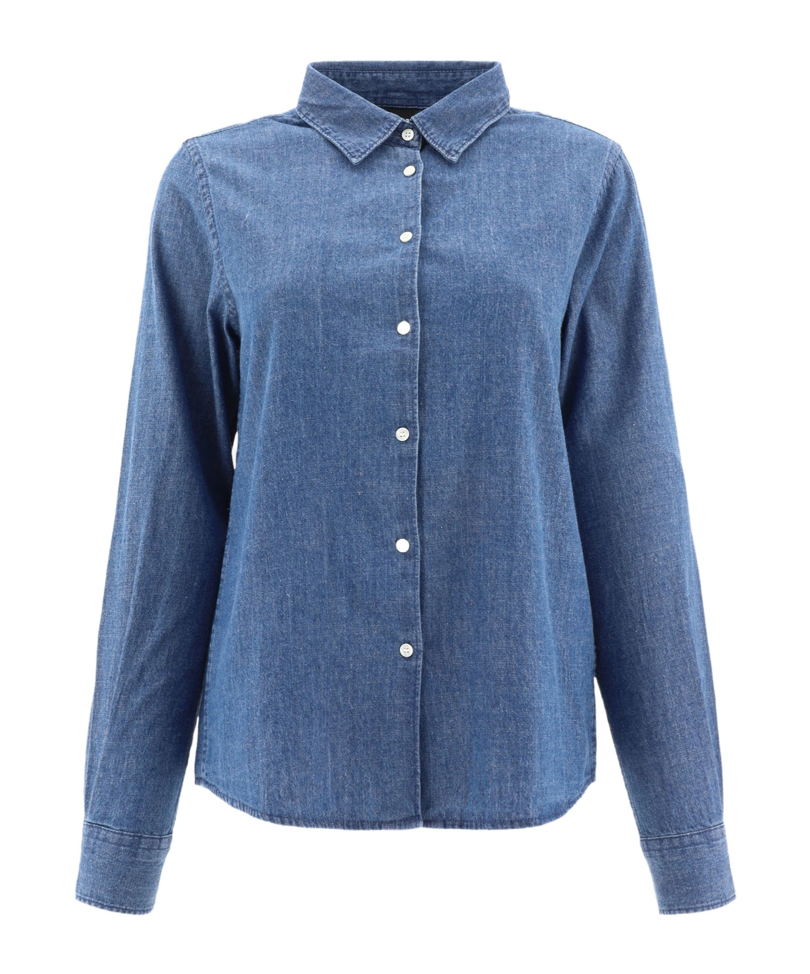 Aspesi Regular Fit Denim Shirt With Classic Collar In Blue
