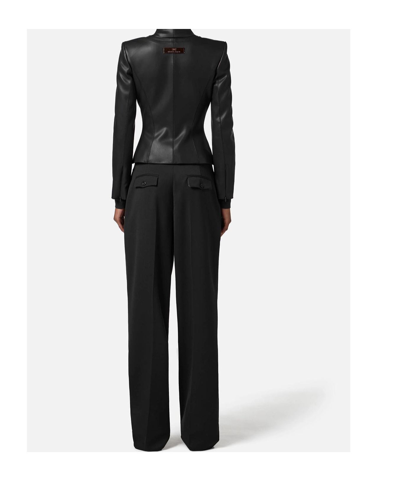 Elisabetta Franchi Jacket With Jewel Clasps In Black