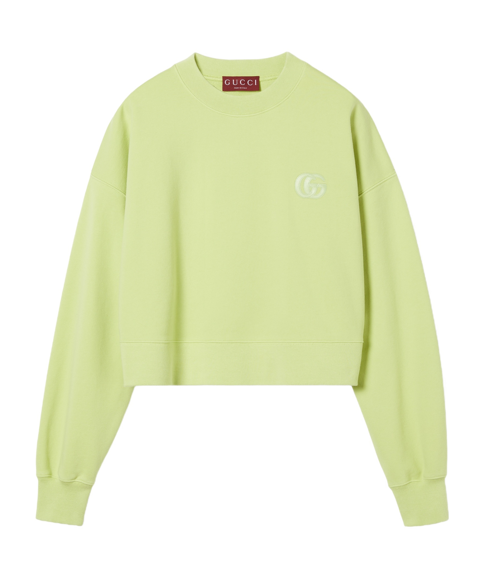 Gucci Embroidered Cotton Jersey Sweatshirt In Green
