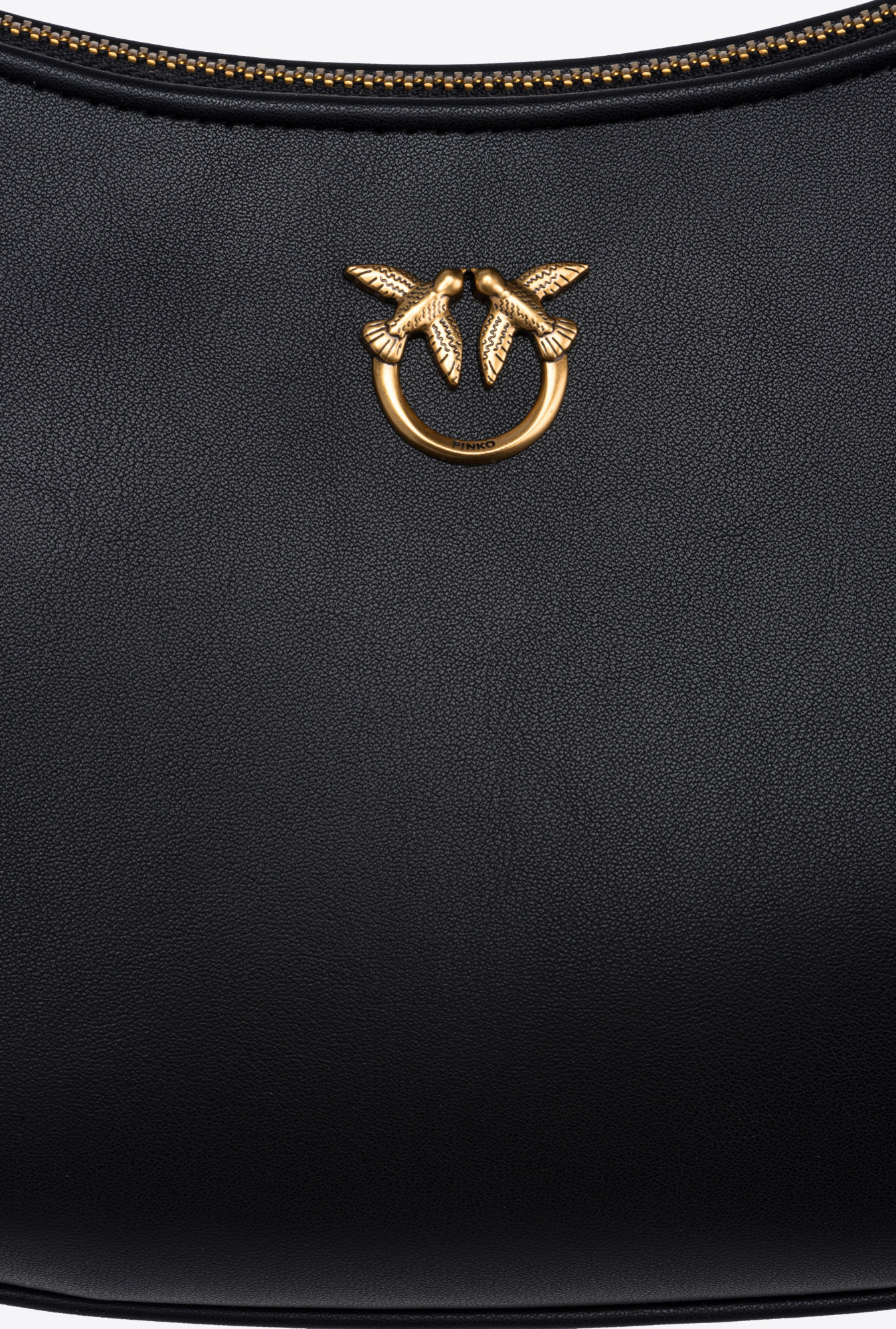 Pinko Mini Love Bag Half Moon Simply In Black-antique Gold