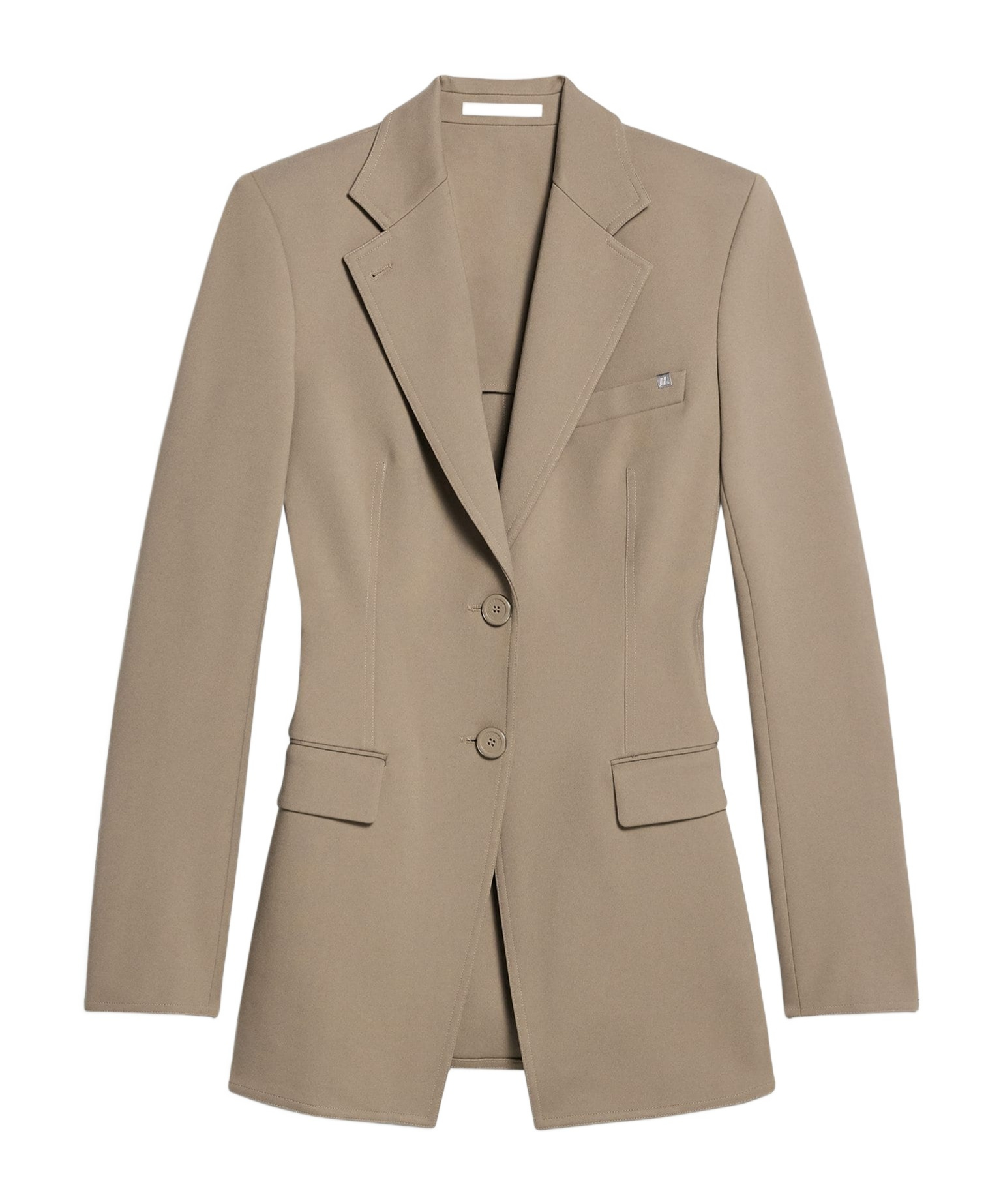 Helmut Lang Roma Zip Sleeve Single Breasted Ponte Knit Blazer In Nude