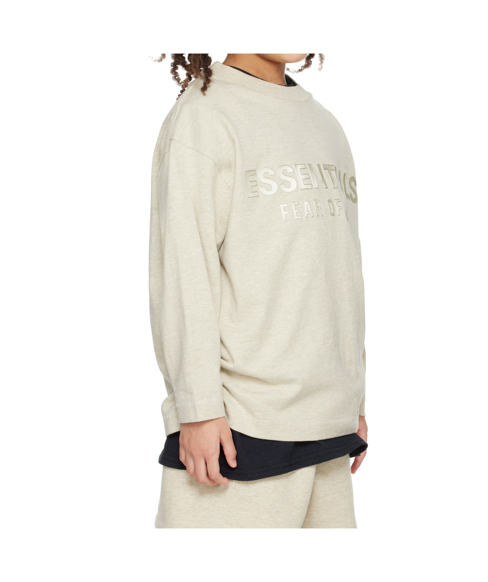 Essentials Kids Beige Classic Long Sleeve T-shirt In Neutral