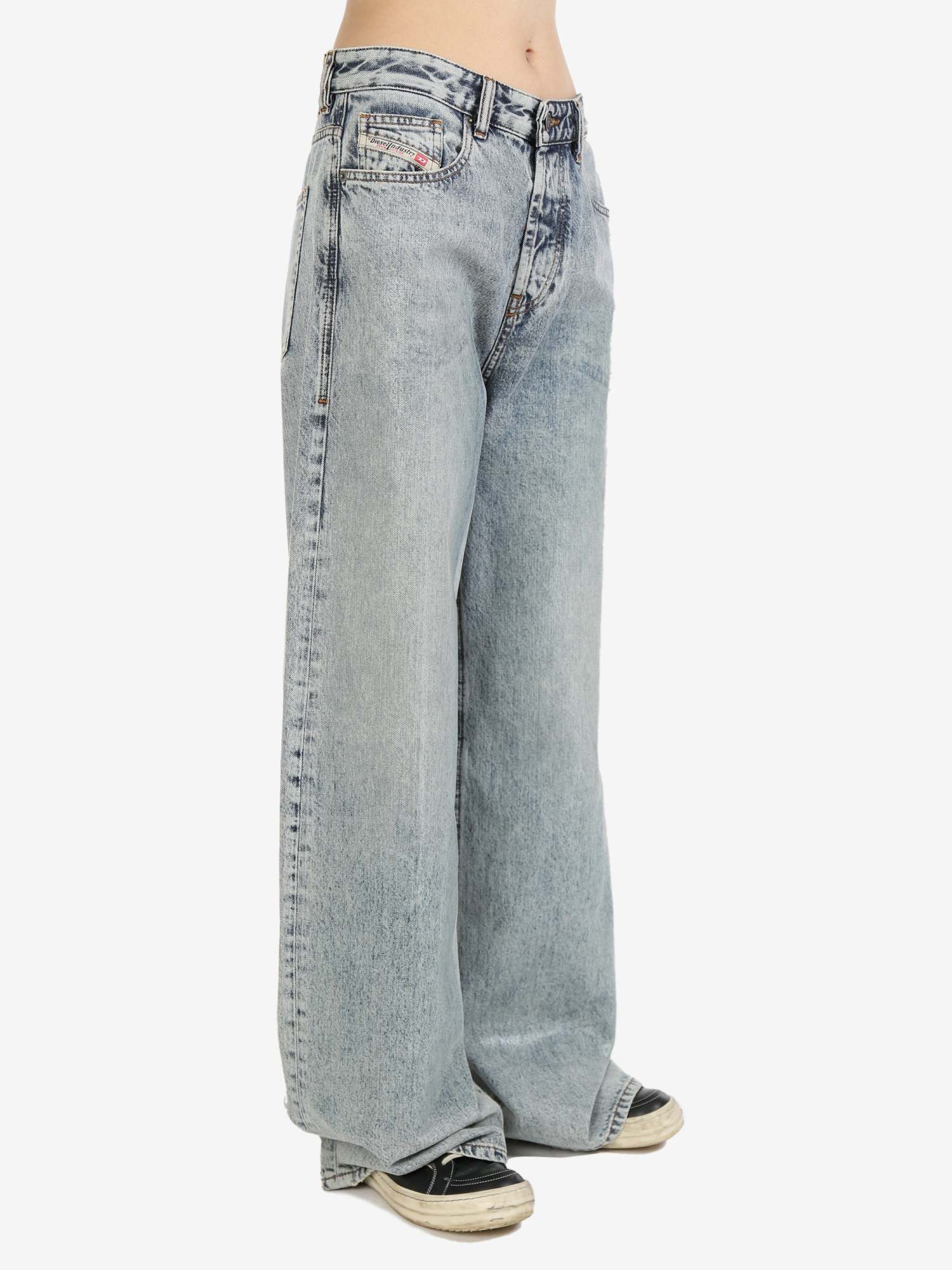 Diesel Women Straight Jeans In Gray