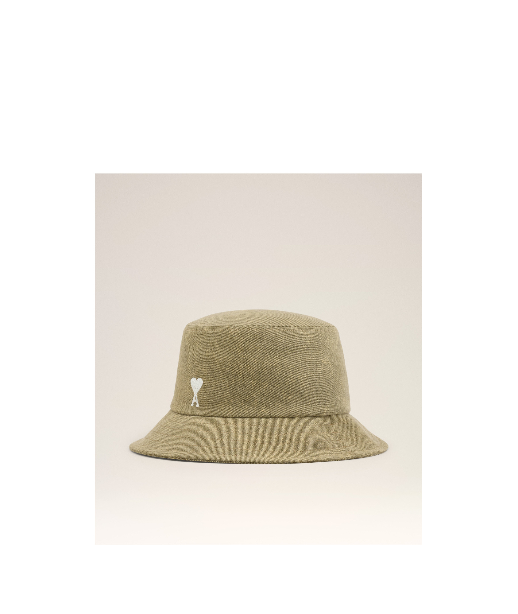 Ami Alexandre Mattiussi Green Cotton Ami De Coeur Embroidery Bucket Hat Green In Nude