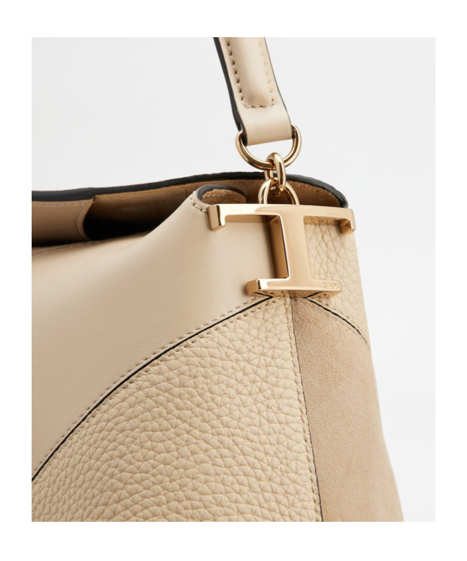 Shop Tod's Top Handle Shoulder Bag In Nude