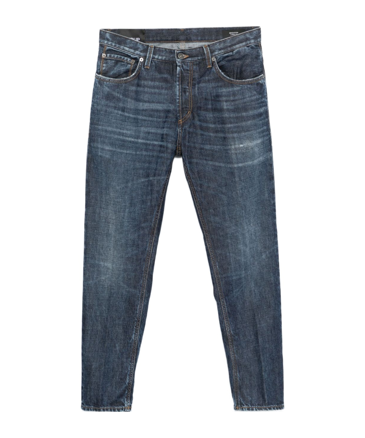 Dondup Distressed Denim Trousers Featuring Whiskering In Blue