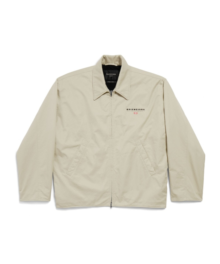 Balenciaga Cotton Zip-up Jacket In Military Beige