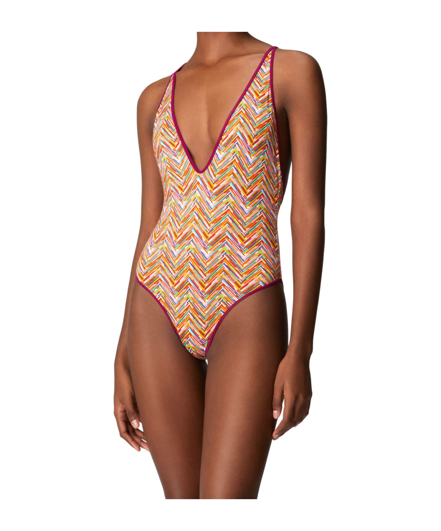 MISSONI V NECK ONE PIECE SWIMSUIT 