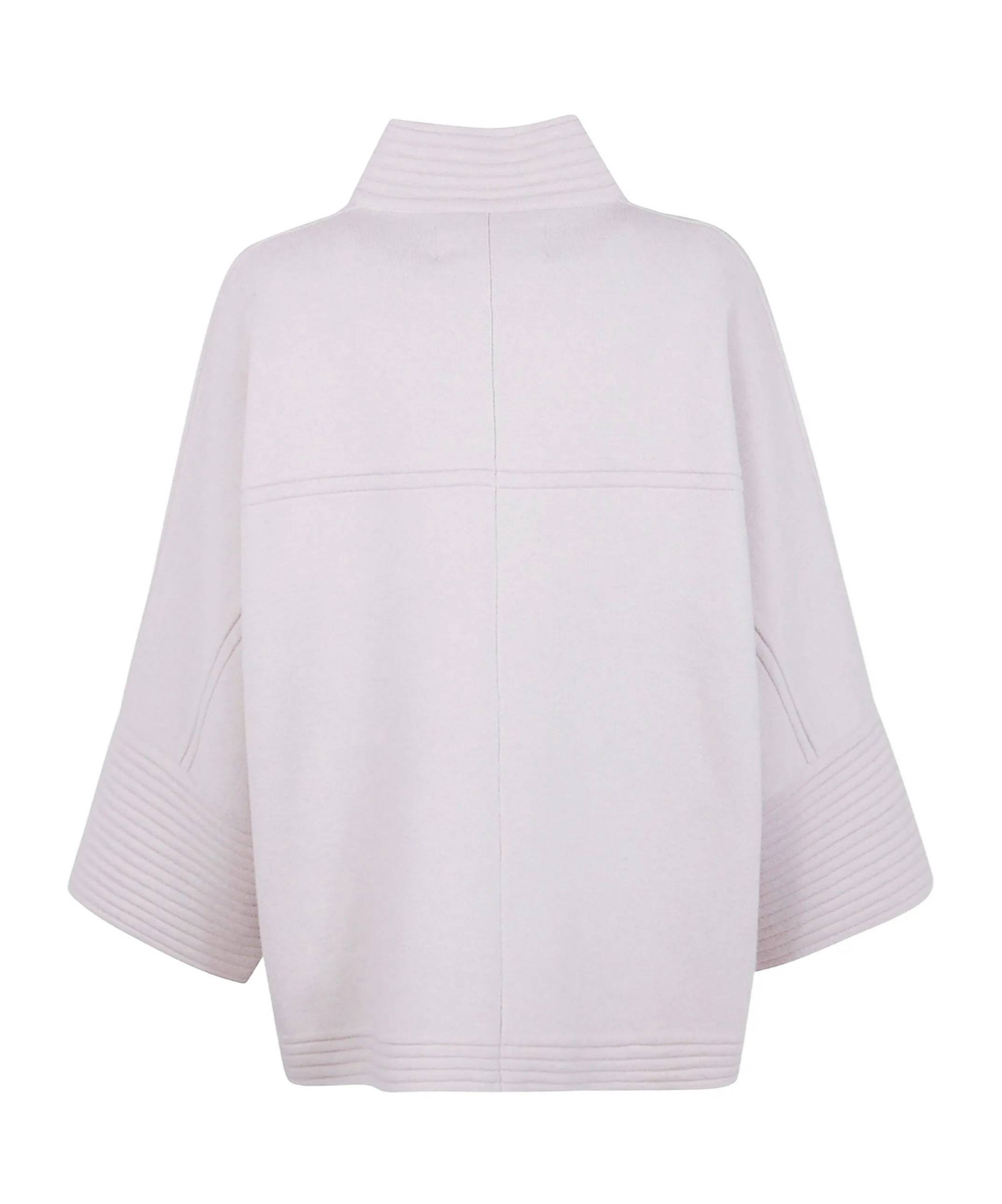 D Exterior Ribbed-panel Zip-front Coat In Gray