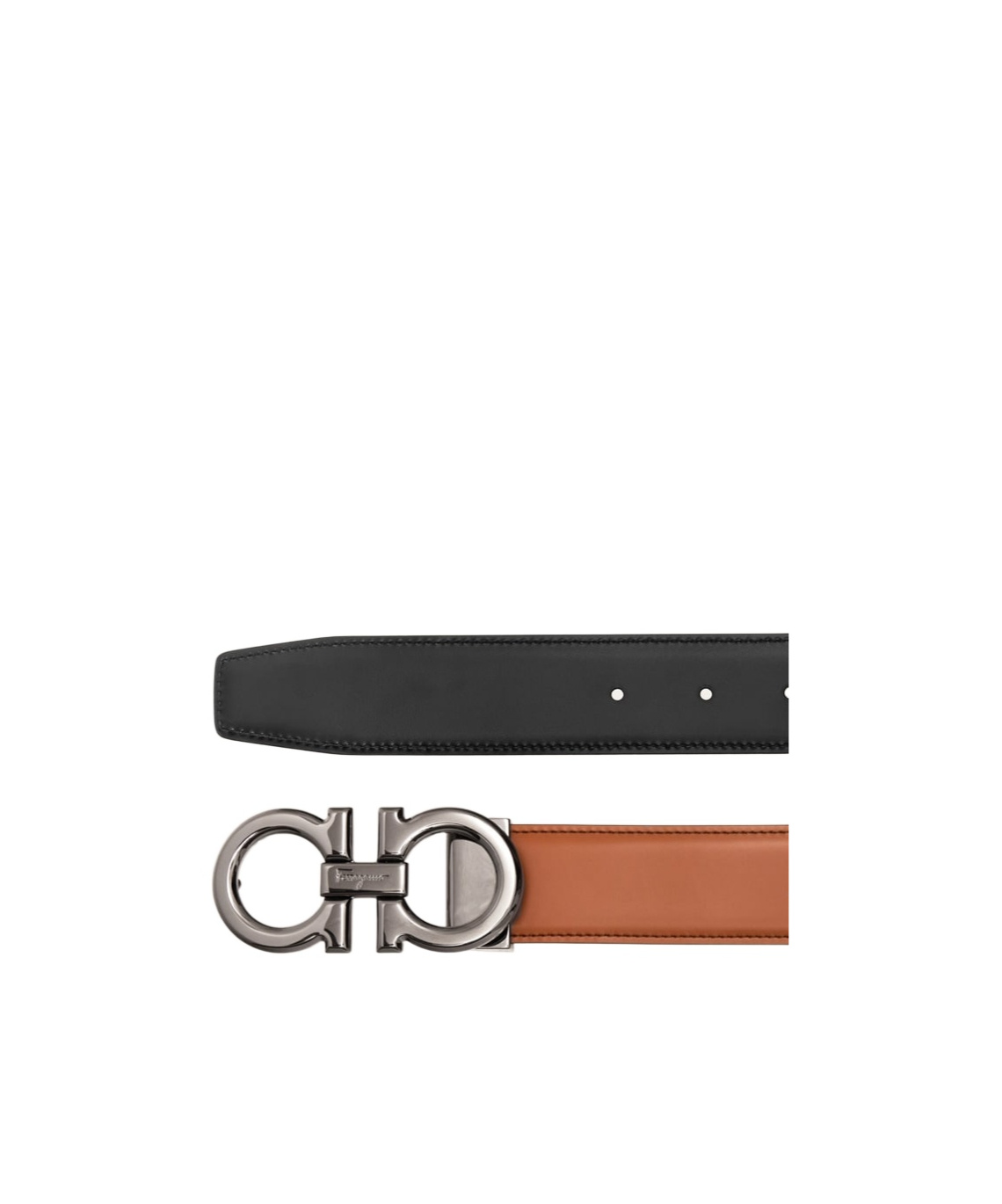 Ferragamo Reversible And Adjustable Gancini Belt In Black