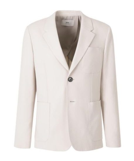 Shop Ami Alexandre Mattiussi Ami Classic Fit Single-breasted Blazer In White