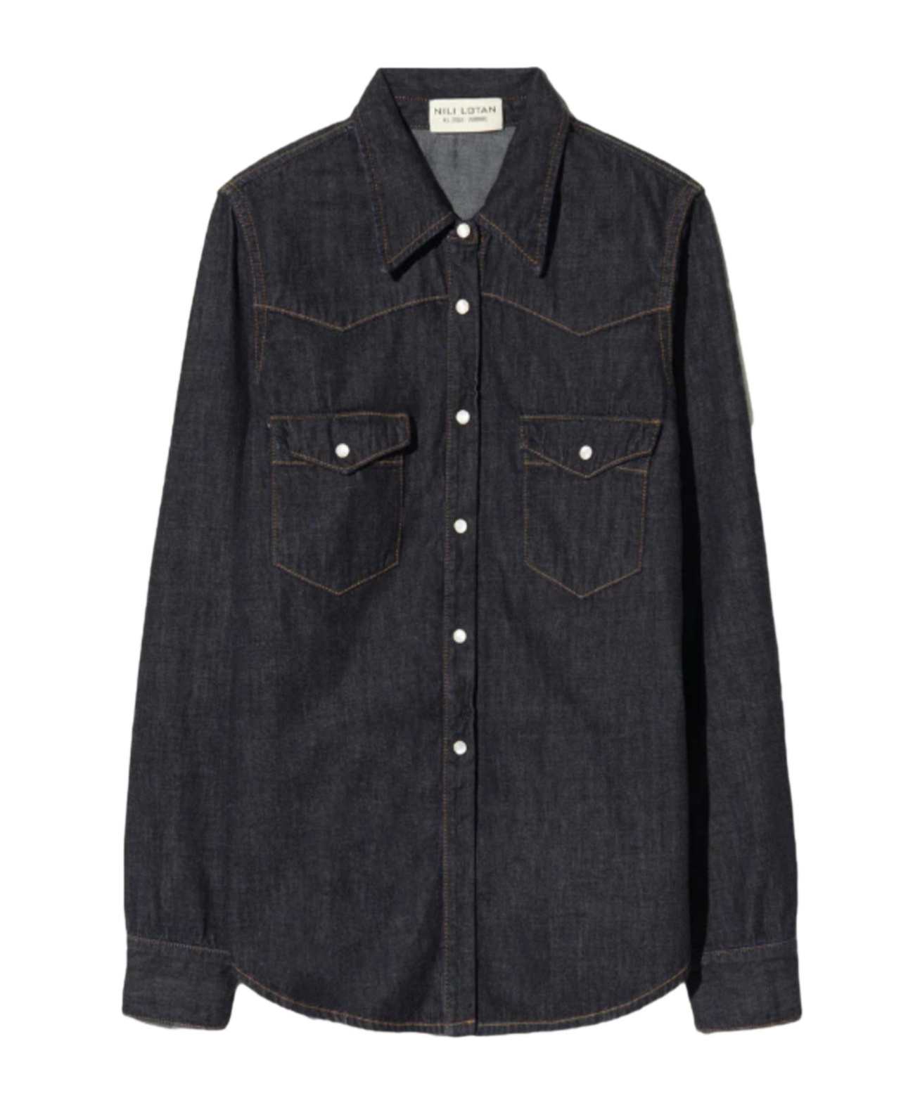 Nili Lotan Lapel Denim Jacket In Black