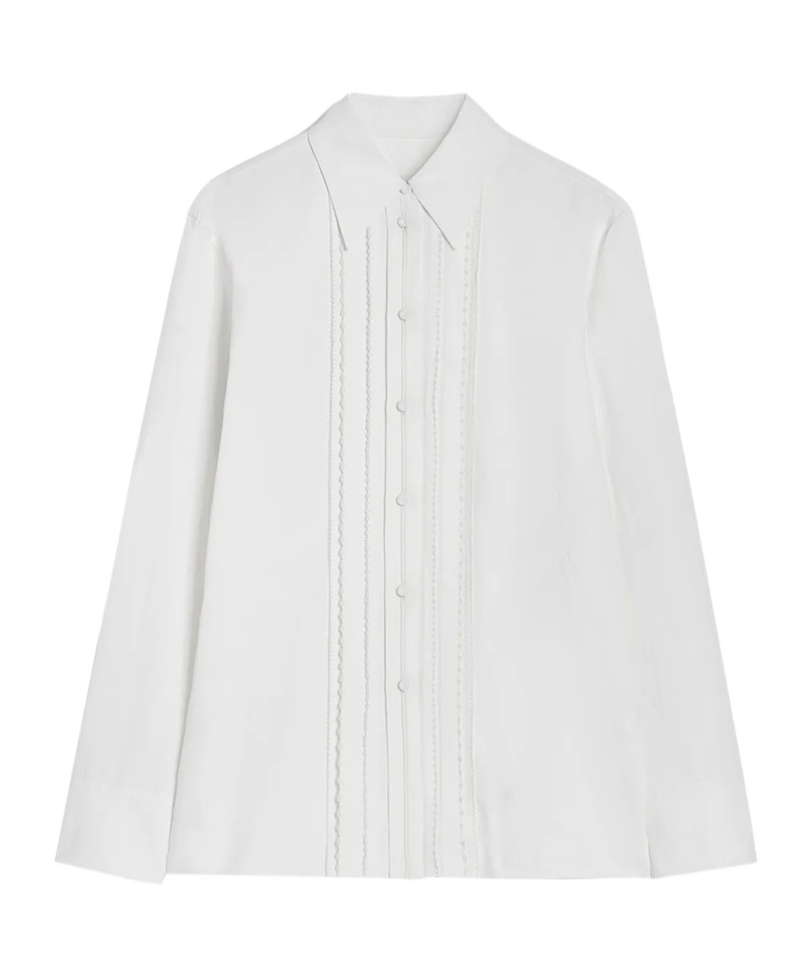 Jil Sander Pleated Long Sleeves Shirt In White