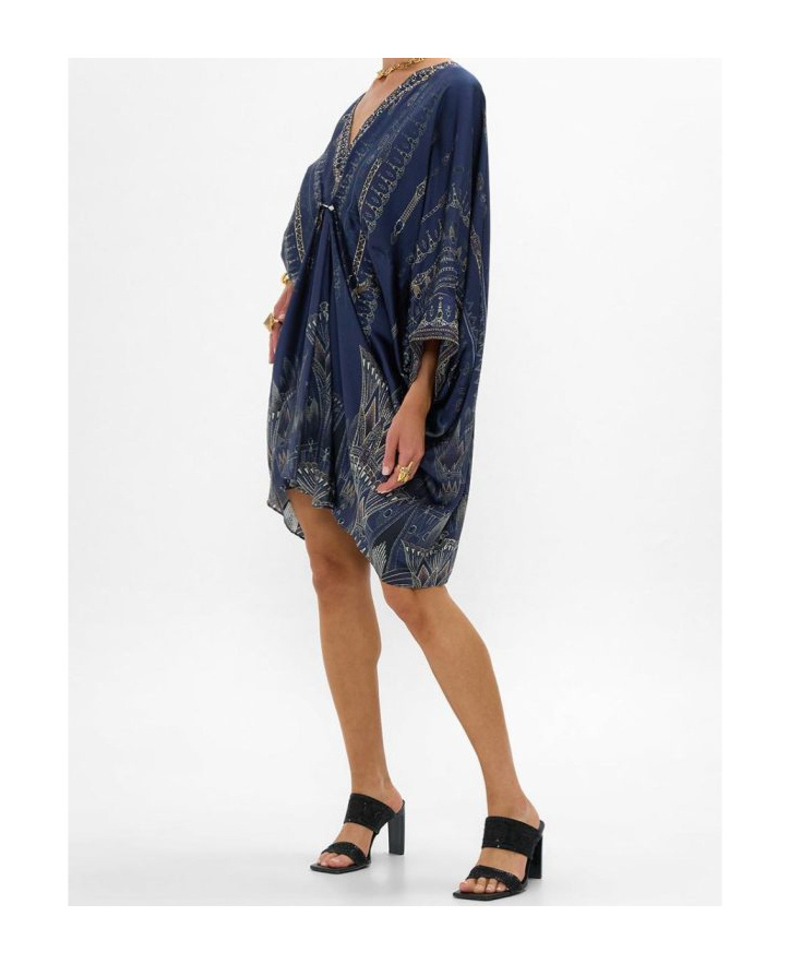 Camilla Pierced V Neck Short Kaftan The Egypt Effect In Black