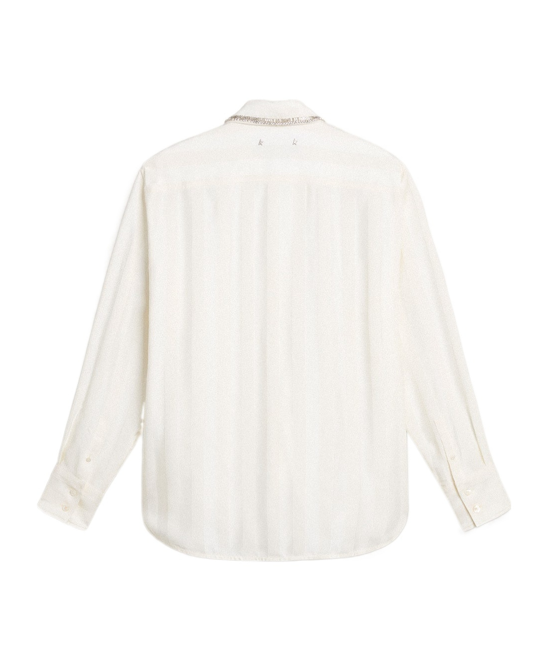 Golden Goose Vertical Stripe Long-sleeved Shirt In White