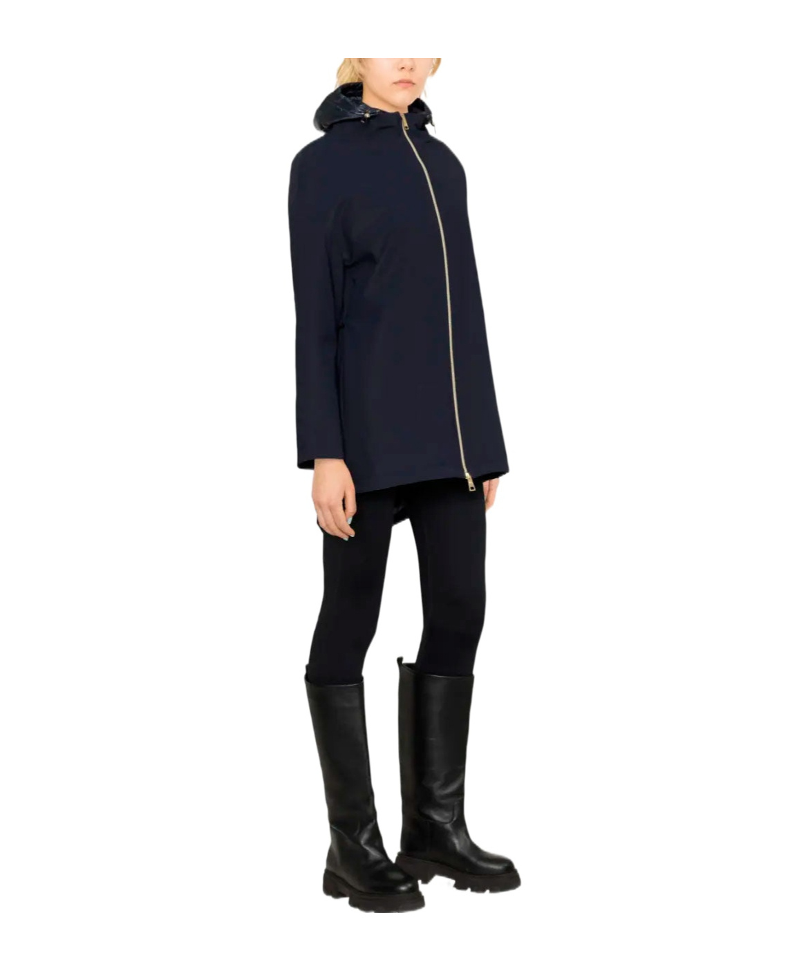 Herno Laminar Hooded Parka Coat In Black